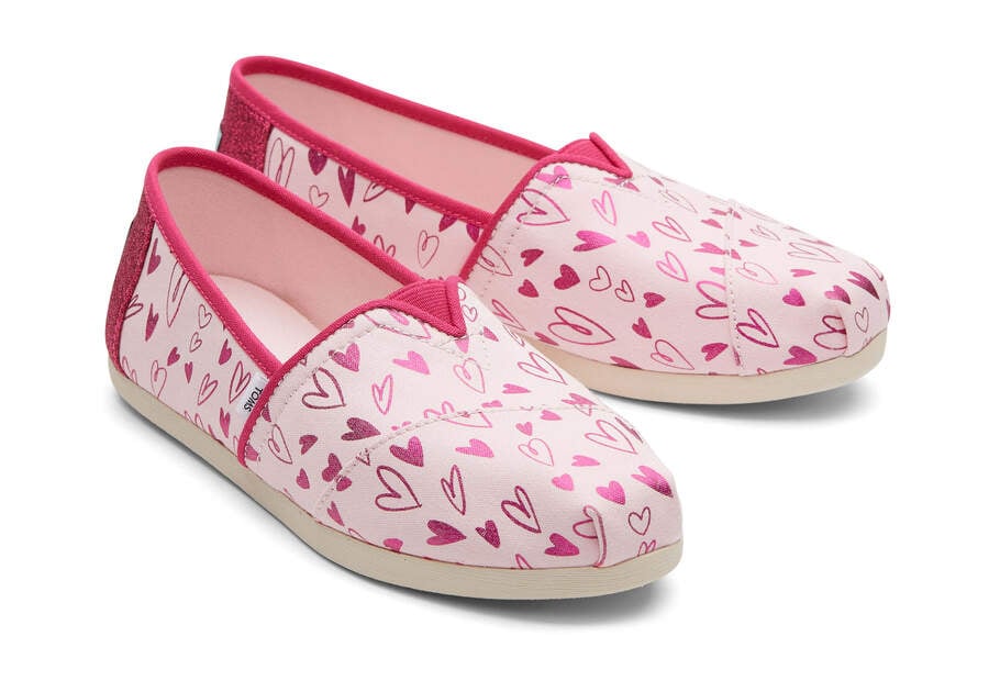 Toms Alpargata Foil Hearts Alpargatas Damen Rosa Schweiz | Bestellen Schweiz634-659