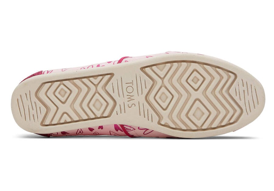 Toms Alpargata Foil Hearts Alpargatas Damen Rosa Schweiz | Bestellen Schweiz634-659