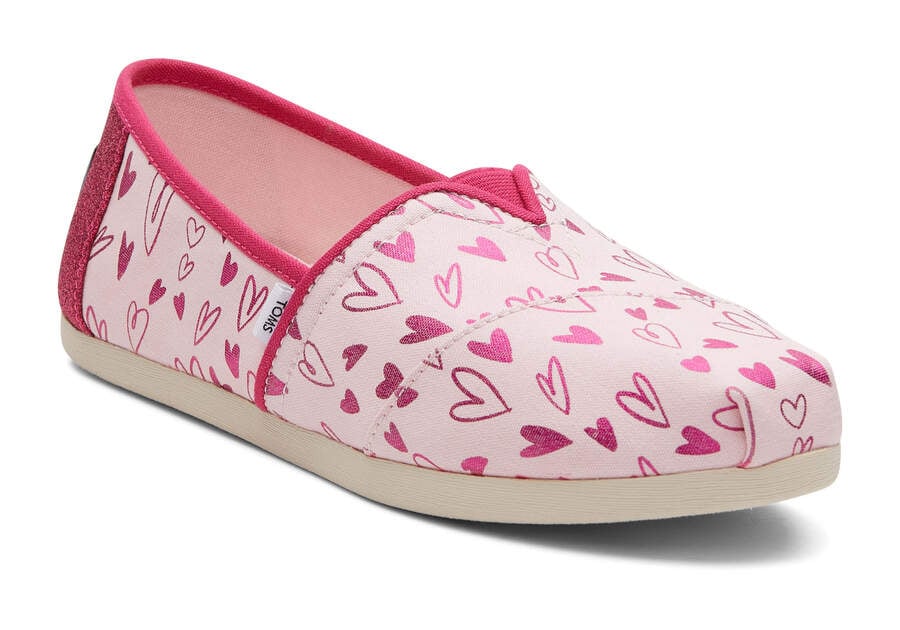 Toms Alpargata Foil Hearts Alpargatas Damen Rosa Schweiz | Bestellen Schweiz634-659