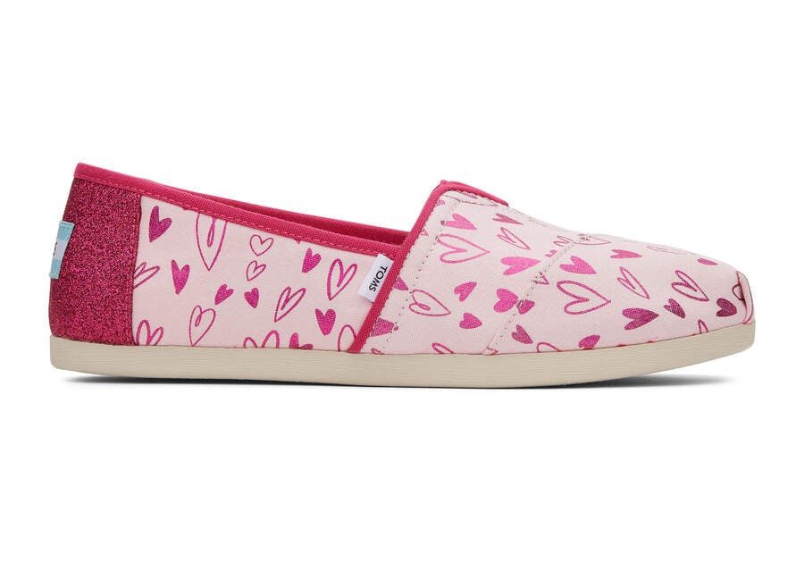 Toms Alpargata Foil Hearts Alpargatas Damen Rosa Schweiz | Bestellen Schweiz634-659