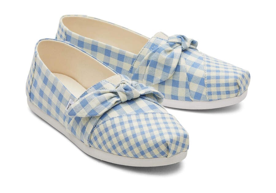 Toms Alpargata Gingham Alpargatas Damen Blau Schweiz | Bestellen Schweiz322-252