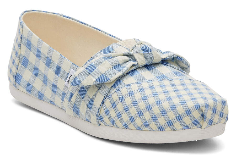 Toms Alpargata Gingham Alpargatas Damen Blau Schweiz | Bestellen Schweiz322-252