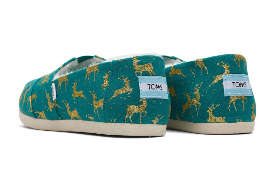 Toms Alpargata Glitter Reindeer Alpargatas Damen Grün Schweiz | Bestellen Schweiz424-488