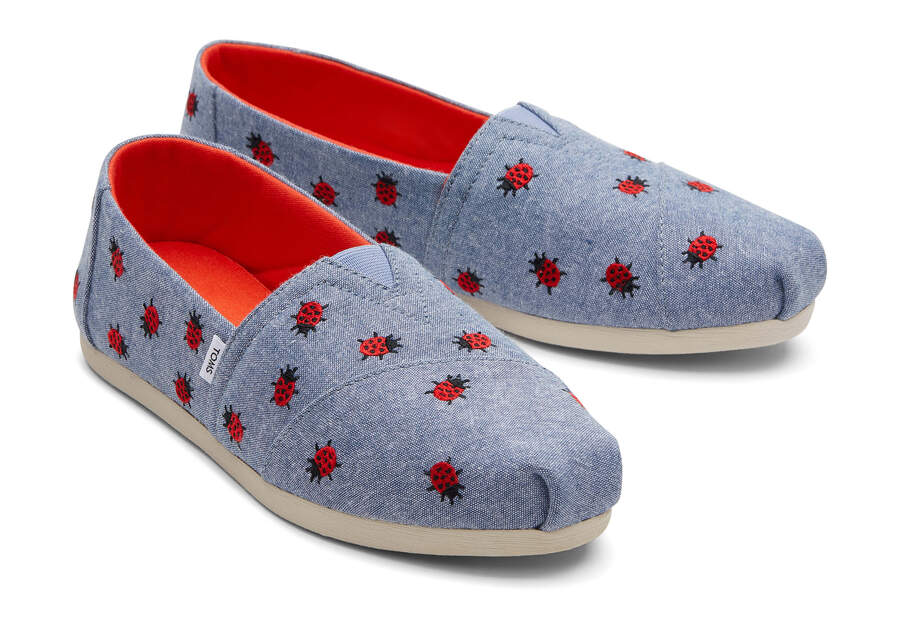 Toms Alpargata Ladybugs Alpargatas Damen Blau Schweiz | Bestellen Schweiz354-408