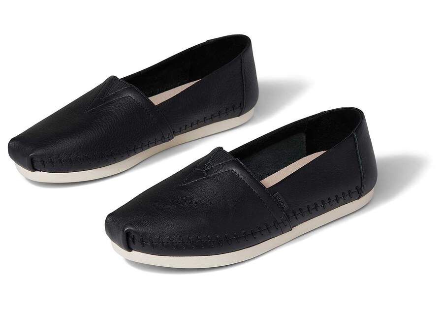 Toms Alpargata Leder Alpargatas Damen Schwarz Schweiz | Bestellen Schweiz751-196