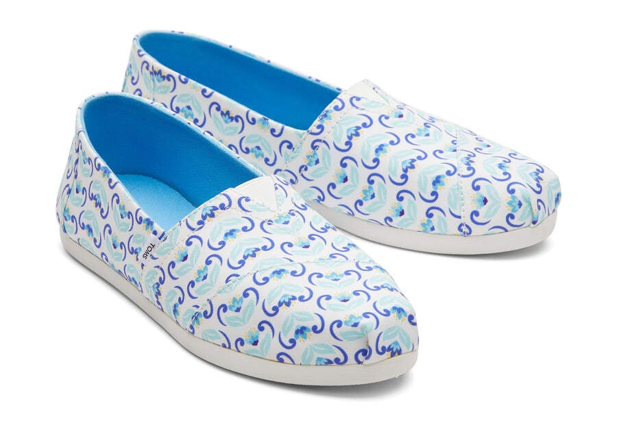 Toms Alpargata Mediterranean Flowers Alpargatas Damen Blau Navy Schweiz | Bestellen Schweiz280-456