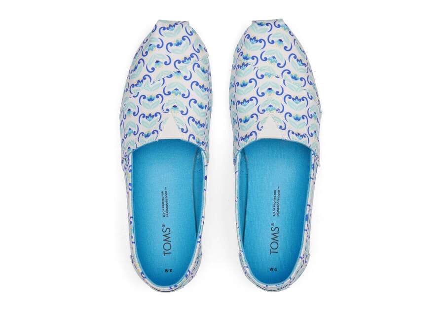 Toms Alpargata Mediterranean Flowers Alpargatas Damen Blau Navy Schweiz | Bestellen Schweiz280-456