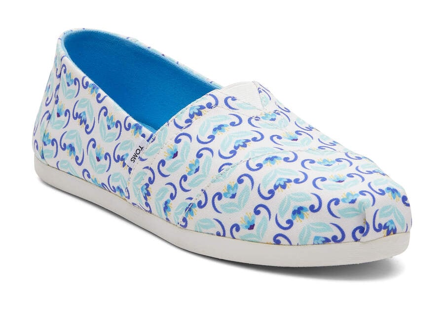 Toms Alpargata Mediterranean Flowers Alpargatas Damen Blau Navy Schweiz | Bestellen Schweiz280-456