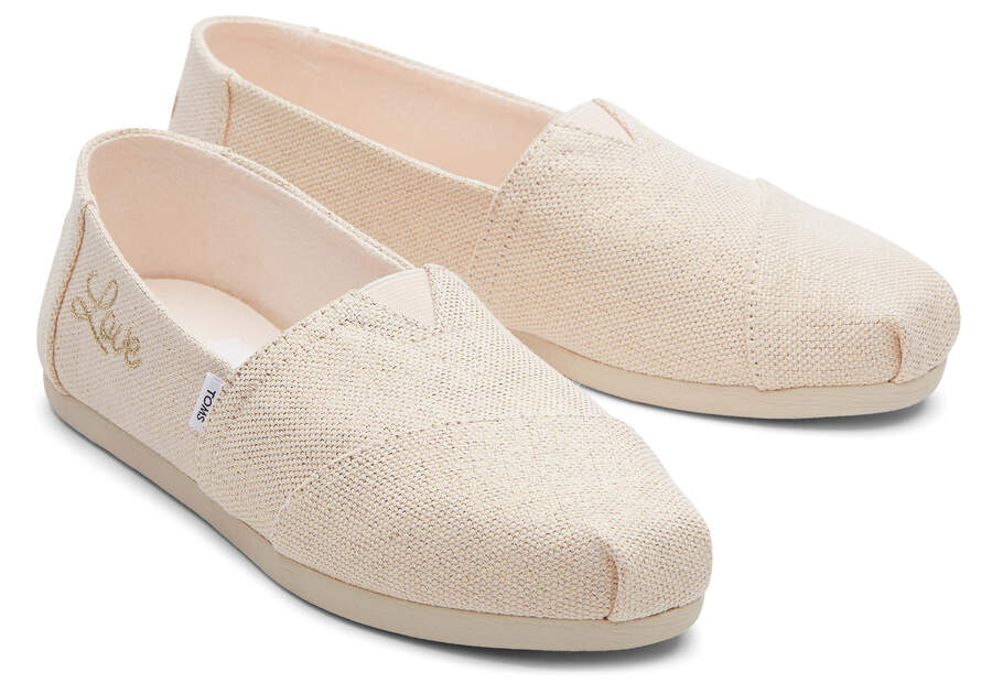 Toms Alpargata Metallic Linen Alpargatas Damen Rosa Metal Schweiz | Bestellen Schweiz650-657