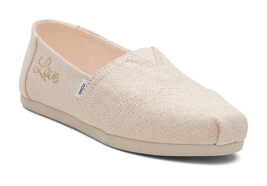 Toms Alpargata Metallic Linen Alpargatas Damen Rosa Metal Schweiz | Bestellen Schweiz650-657