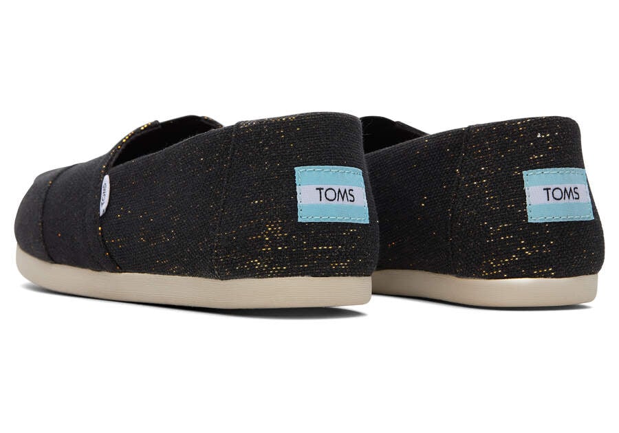 Toms Alpargata Metallic Linen Alpargatas Damen Schwarz Metal Schweiz | Bestellen Schweiz864-559