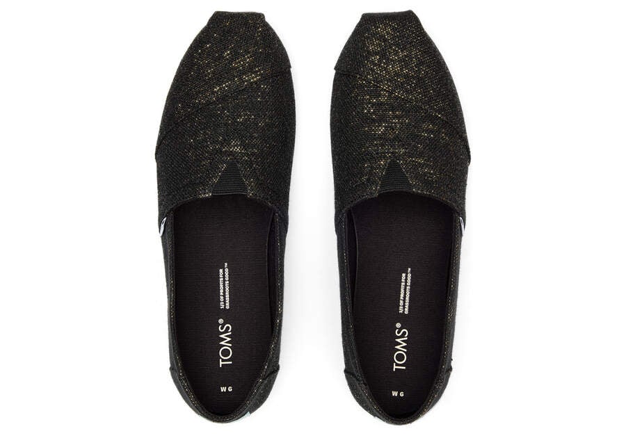 Toms Alpargata Metallic Linen Alpargatas Damen Schwarz Metal Schweiz | Bestellen Schweiz864-559