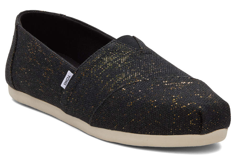 Toms Alpargata Metallic Linen Alpargatas Damen Schwarz Metal Schweiz | Bestellen Schweiz864-559