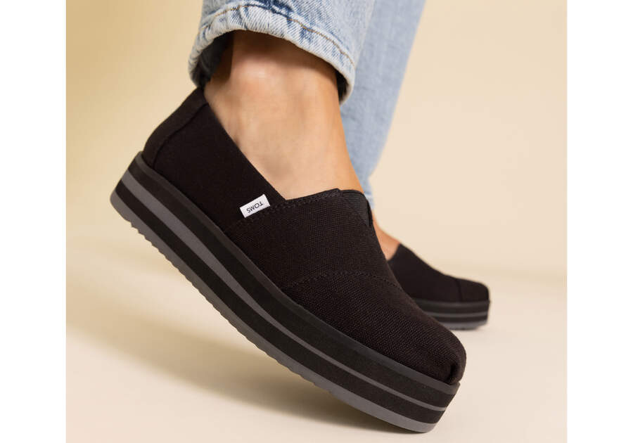 Toms Alpargata Midform Espadrilles Plateauschuhe Damen Schwarz Schweiz | Bestellen Schweiz202-742