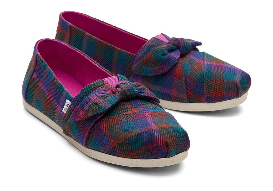 Toms Alpargata Plaid Bow Alpargatas Damen Dunkelfuchsie Schweiz | Bestellen Schweiz942-376