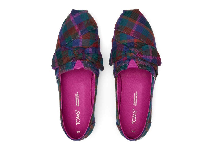 Toms Alpargata Plaid Bow Alpargatas Damen Dunkelfuchsie Schweiz | Bestellen Schweiz942-376