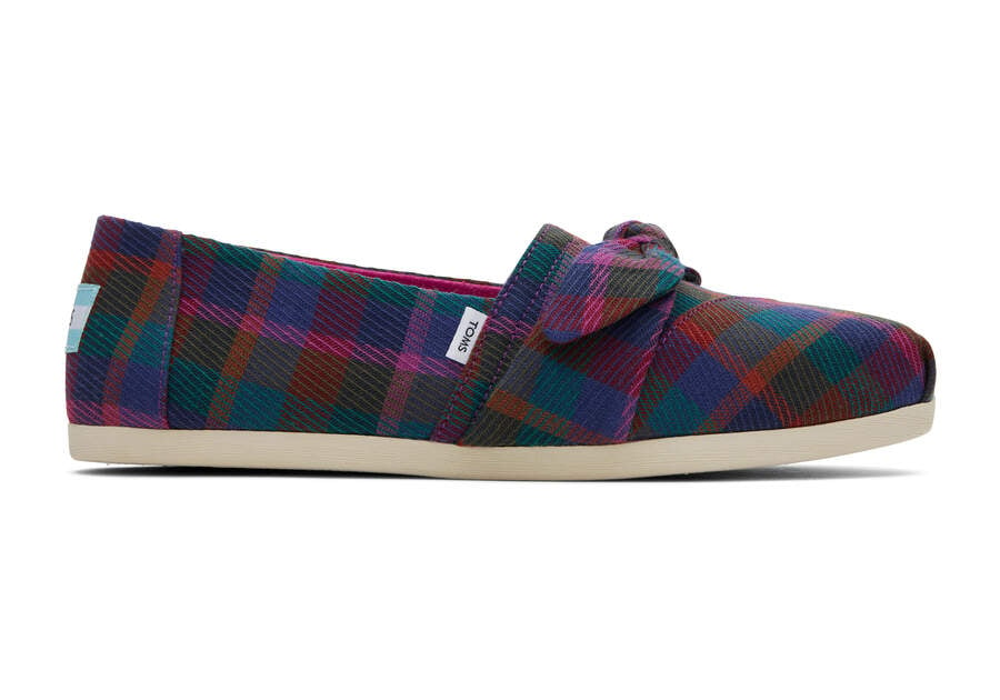 Toms Alpargata Plaid Bow Alpargatas Damen Dunkelfuchsie Schweiz | Bestellen Schweiz942-376