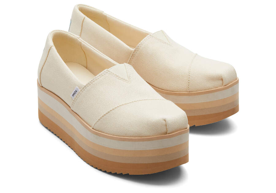 Toms Alpargata Plattform Espadrilles Plateauschuhe Damen Weiß Schweiz | Bestellen Schweiz078-125