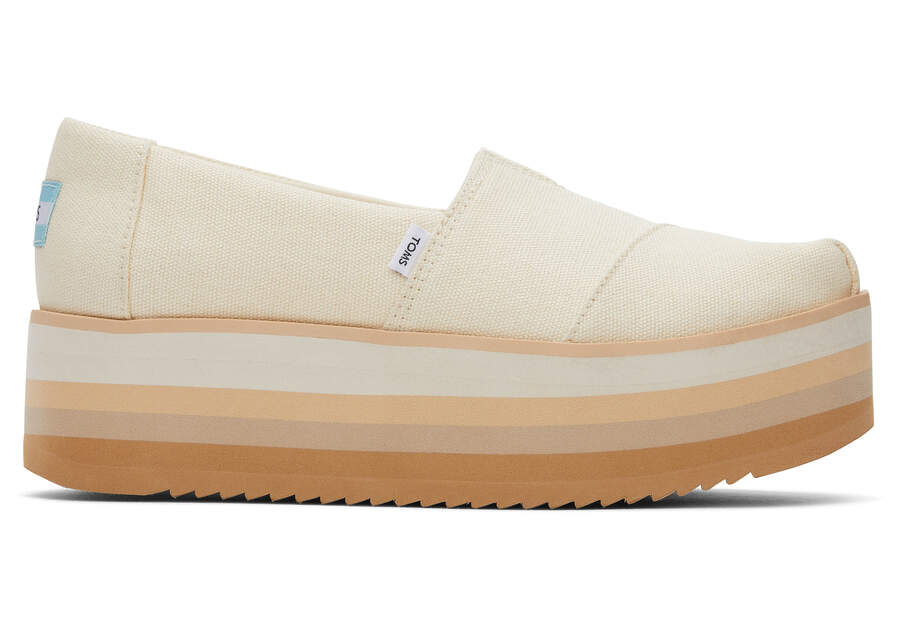 Toms Alpargata Plattform Espadrilles Plateauschuhe Damen Weiß Schweiz | Bestellen Schweiz078-125