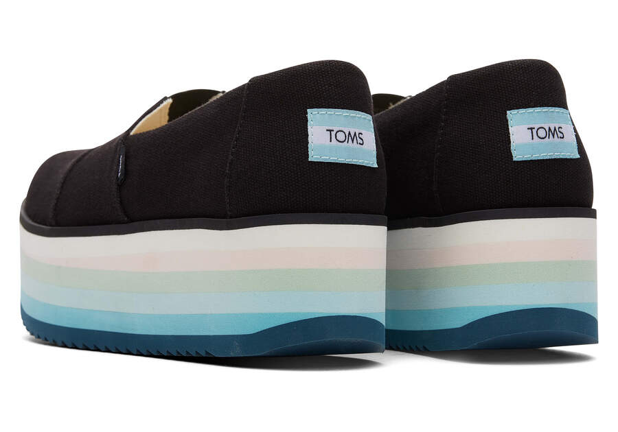 Toms Alpargata Plattform Espadrilles Plateauschuhe Damen Schwarz Blau Schweiz | Bestellen Schweiz553-417