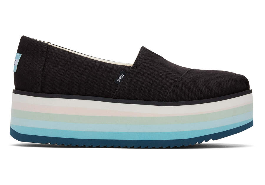 Toms Alpargata Plattform Espadrilles Plateauschuhe Damen Schwarz Blau Schweiz | Bestellen Schweiz553-417