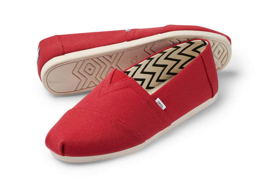 Toms Alpargata Recycled Baumwoll Canvas Alpargatas Herren Rot Schweiz | Bestellen Schweiz348-561