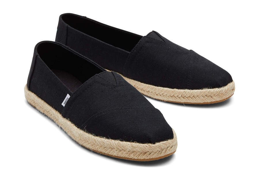 Toms Alpargata Recycled Baumwoll Rope Espadrilles Espadrilles Damen Schwarz Schweiz | Bestellen Schweiz022-723