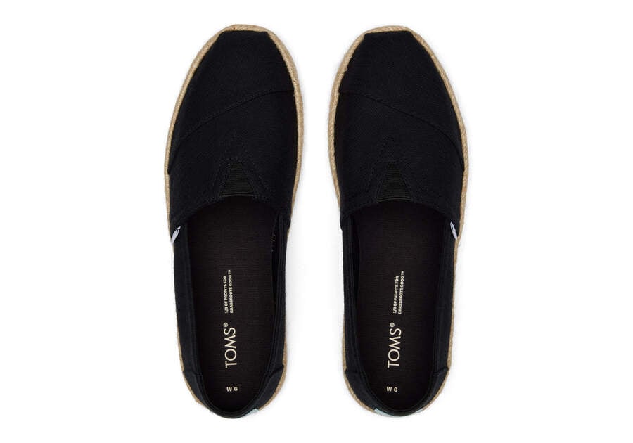 Toms Alpargata Recycled Baumwoll Rope Espadrilles Espadrilles Damen Schwarz Schweiz | Bestellen Schweiz022-723