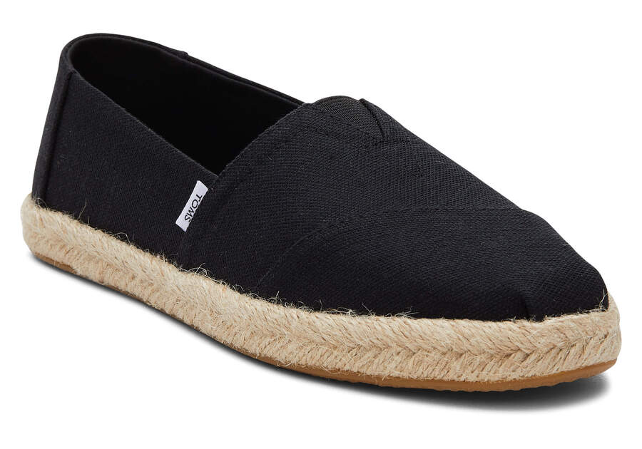 Toms Alpargata Recycled Baumwoll Rope Espadrilles Espadrilles Damen Schwarz Schweiz | Bestellen Schweiz022-723