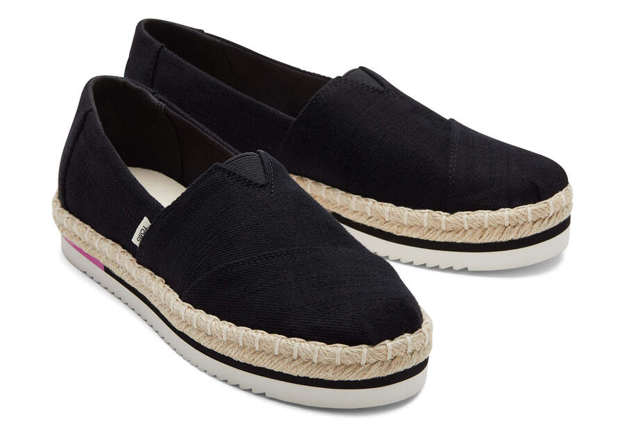 Toms Alpargata Rope Plattform Espadrilles Damen Schwarz Schweiz | Bestellen Schweiz492-621