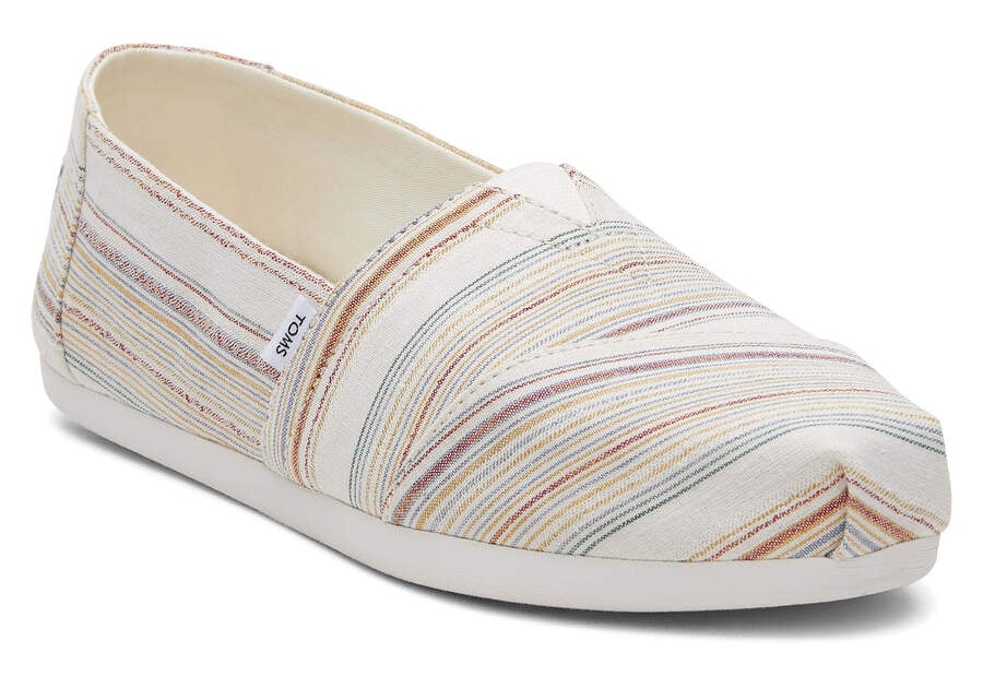 Toms Alpargata Stripes Recycled Baumwoll Alpargatas Damen Weiß Schweiz | Bestellen Schweiz350-860