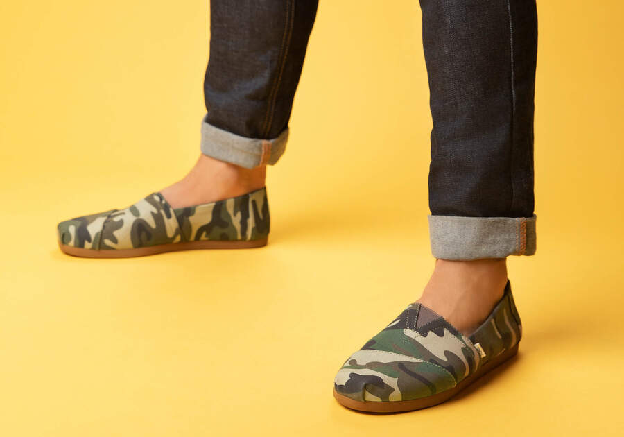 Toms Alpargata Woodland Camo Alpargatas Herren Grün Camouflage Schweiz | Bestellen Schweiz393-847