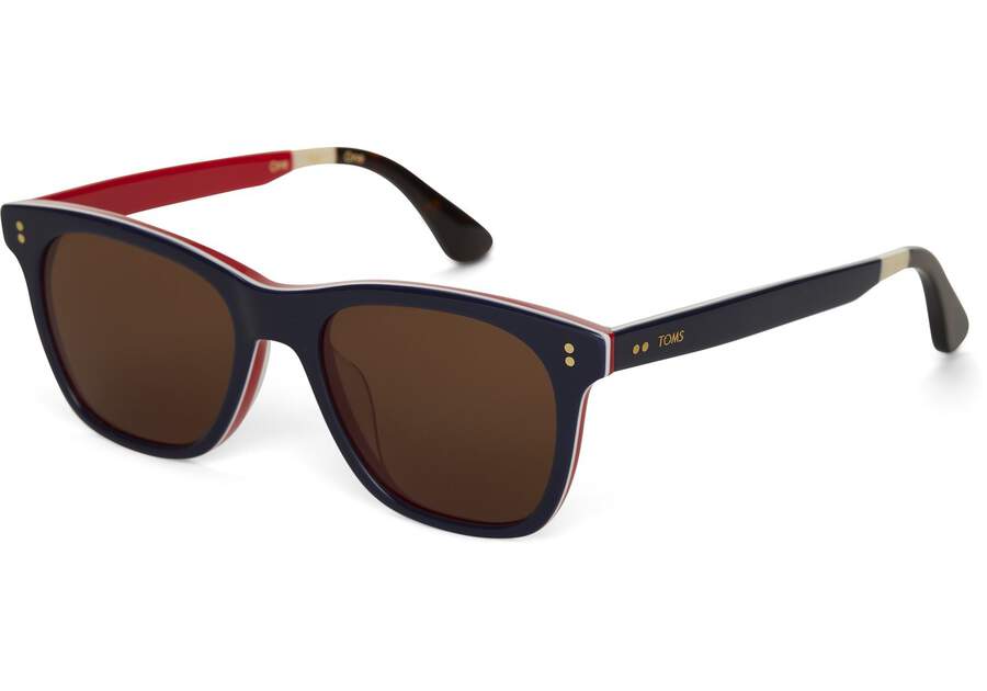 Toms Fitzpatrick Sonnenbrille Damen Navy Mehrfarbig Braun Schweiz | Bestellen Schweiz063-595