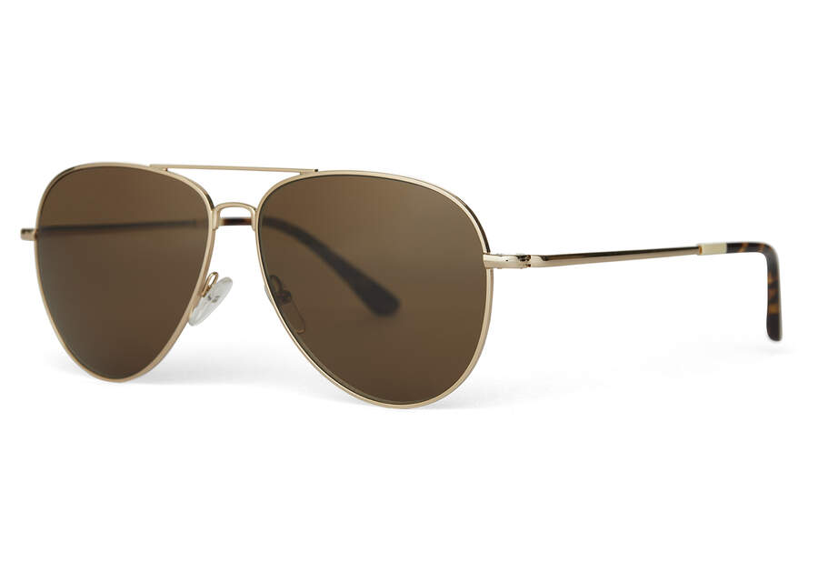 Toms Hudson Sonnenbrille Damen Gold Braun Schweiz | Bestellen Schweiz037-310