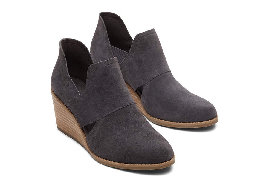 Toms Kallie Wedge Cutout Stiefeletten Damen Grau Schweiz | Bestellen Schweiz821-976