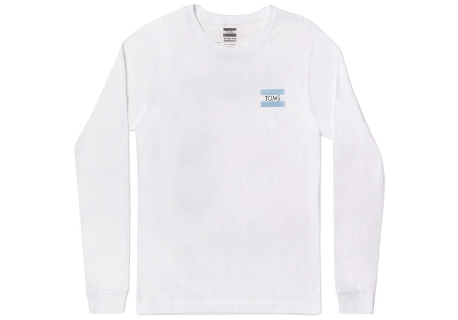 Toms Logo Long Sleeve Tee T-shirts Herren Weiß Schweiz | Bestellen Schweiz011-397