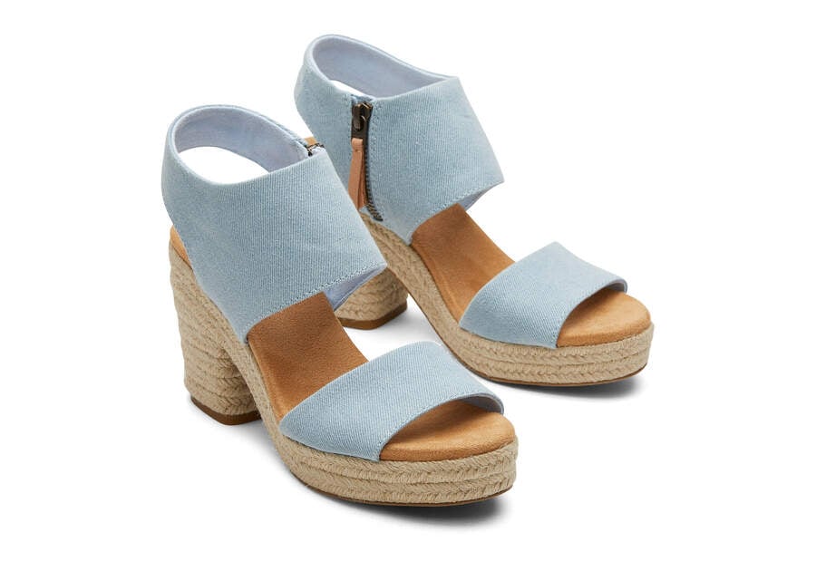 Toms Majorca Rope Plattform Sandal Sandalen Damen Blau Schweiz | Bestellen Schweiz534-427