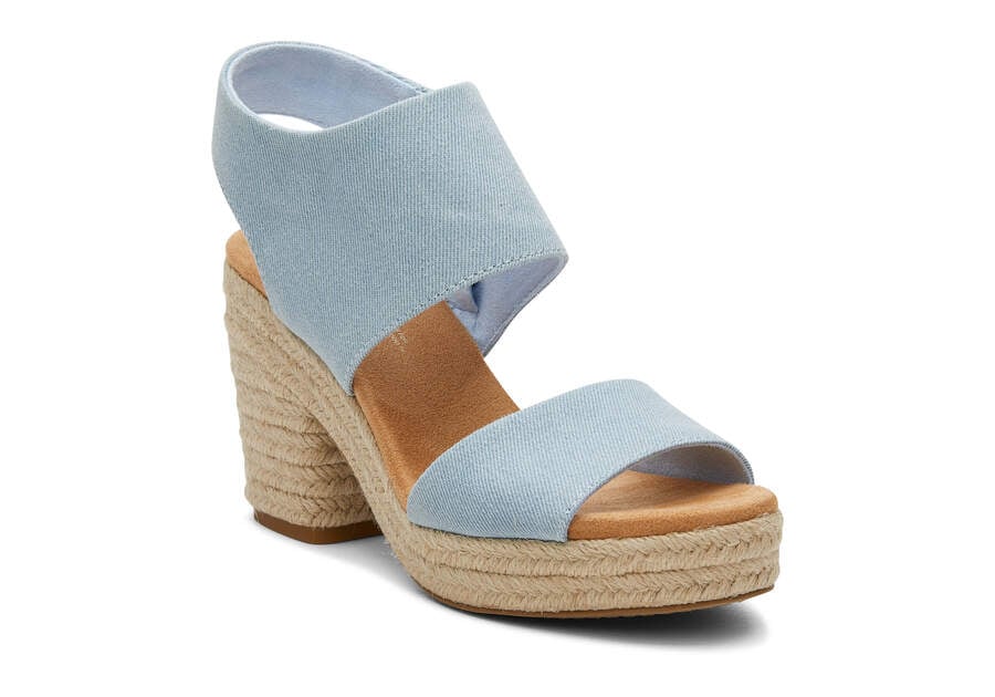 Toms Majorca Rope Plattform Sandal Sandalen Damen Blau Schweiz | Bestellen Schweiz534-427