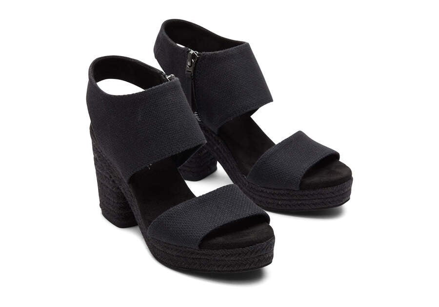 Toms Majorca Rope Plattform Sandal Sandalen Damen Schwarz Schweiz | Bestellen Schweiz928-360