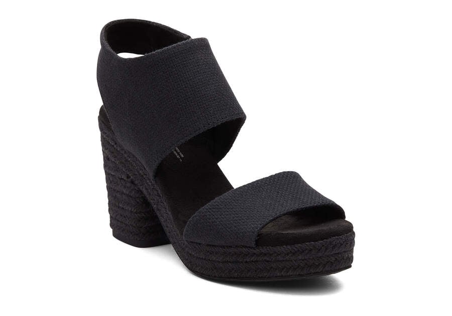 Toms Majorca Rope Plattform Sandal Sandalen Damen Schwarz Schweiz | Bestellen Schweiz928-360