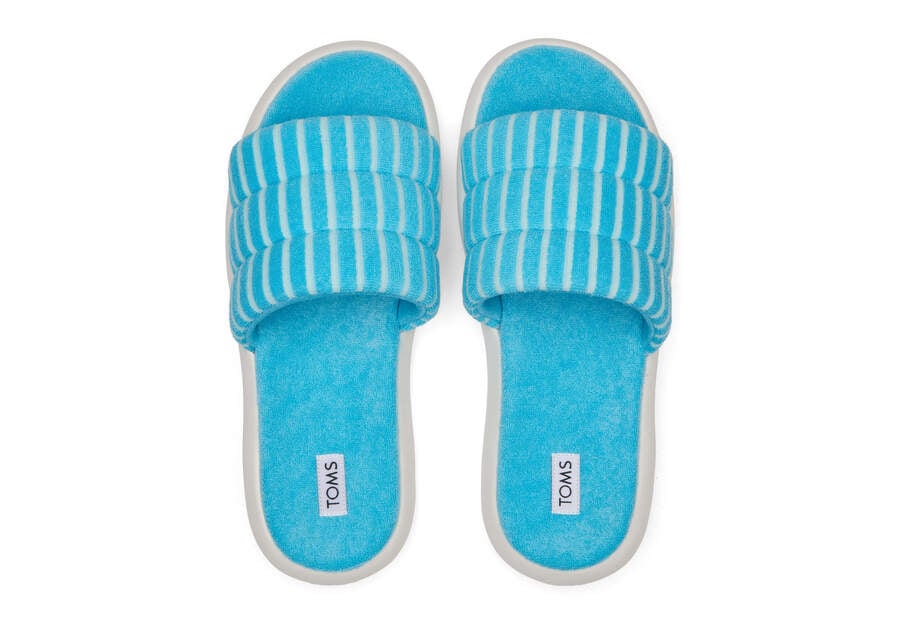 Toms Mallow Badelatschen Terry Sandalen Damen Blau Schweiz | Bestellen Schweiz297-122