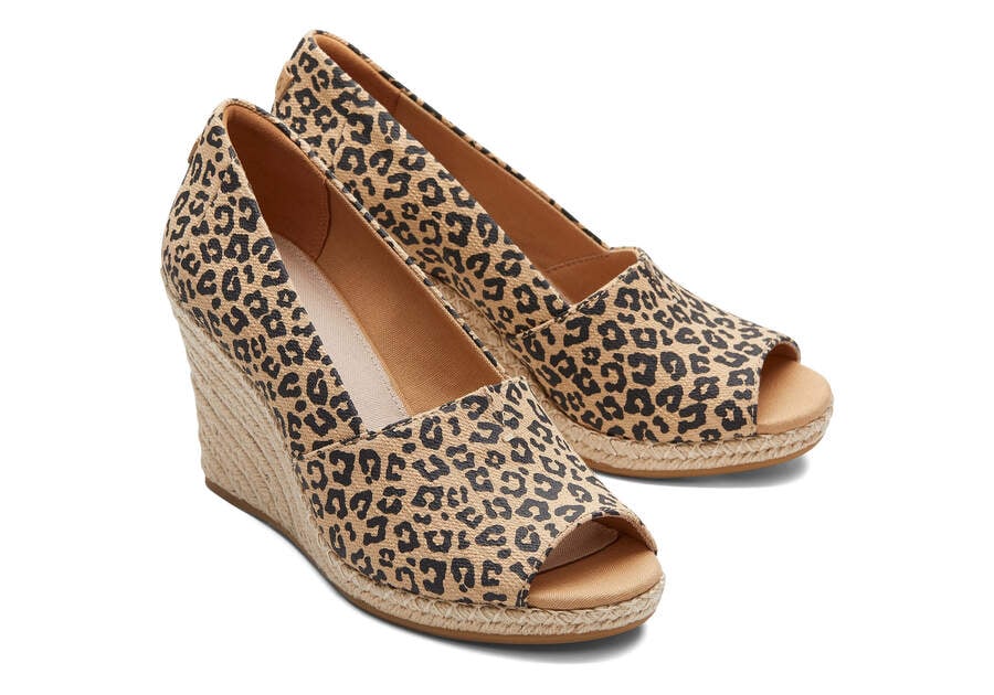 Toms Michelle Wedge Heel Hohe Schuhe Damen Beige Leopard Schweiz | Bestellen Schweiz313-296