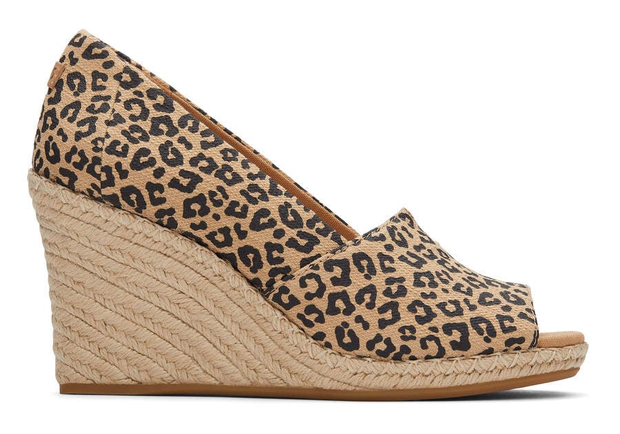 Toms Michelle Wedge Heel Hohe Schuhe Damen Beige Leopard Schweiz | Bestellen Schweiz313-296