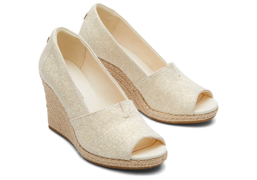 Toms Michelle Wedge Heel Hohe Schuhe Damen Beige Metal Schweiz | Bestellen Schweiz493-865