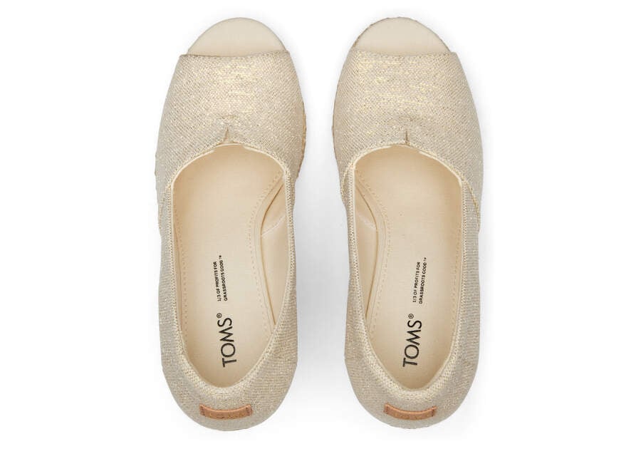 Toms Michelle Wedge Heel Hohe Schuhe Damen Beige Metal Schweiz | Bestellen Schweiz493-865