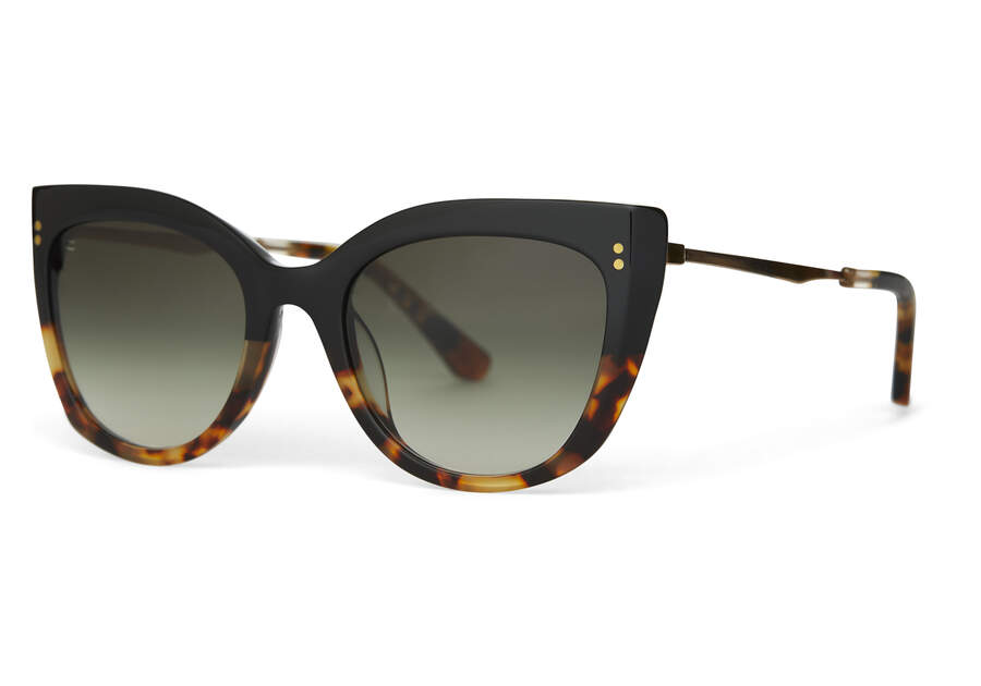 Toms Sophia Sonnenbrille Damen Schwarz Gold Schweiz | Bestellen Schweiz681-665