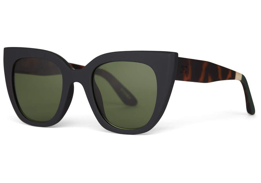 Toms Sydney Sonnenbrille Damen Schwarz Grün Schweiz | Bestellen Schweiz969-485