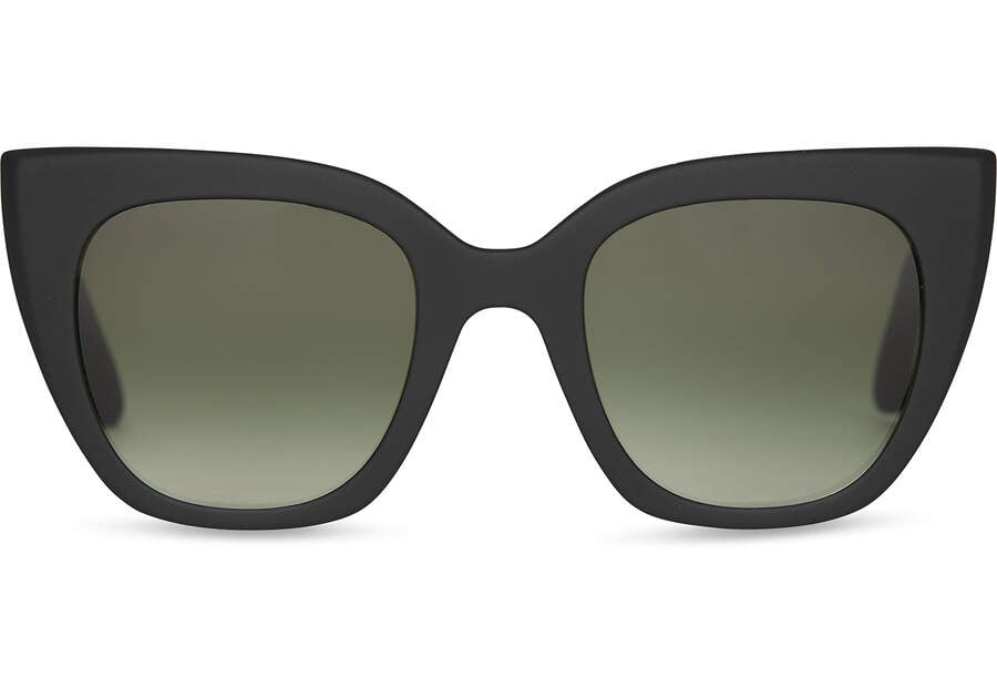 Toms Sydney Sonnenbrille Damen Schwarz Olivgrün Schweiz | Bestellen Schweiz580-278