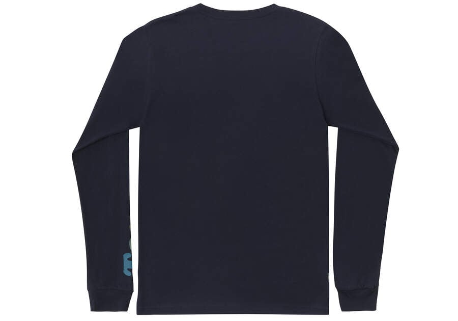 Toms TOMORROW Logo Long Sleeve T-shirts Herren Navy Schweiz | Bestellen Schweiz854-094