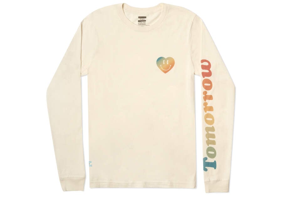 Toms TOMORROW Logo Long Sleeve T-shirts Herren Weiß Schweiz | Bestellen Schweiz936-422